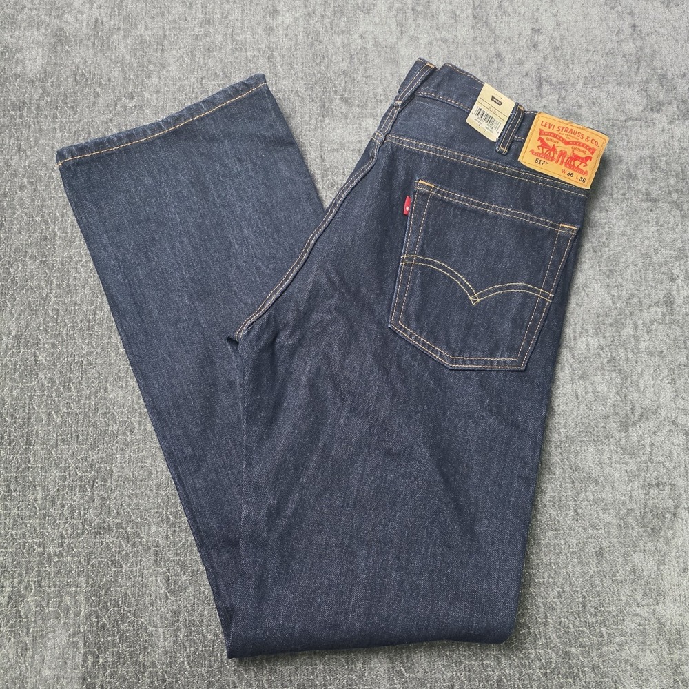 Levis 517 Boot Cut Denim Jeans Mens 36x36 Dark Wash Blue NWT New Rodeo Cowboy